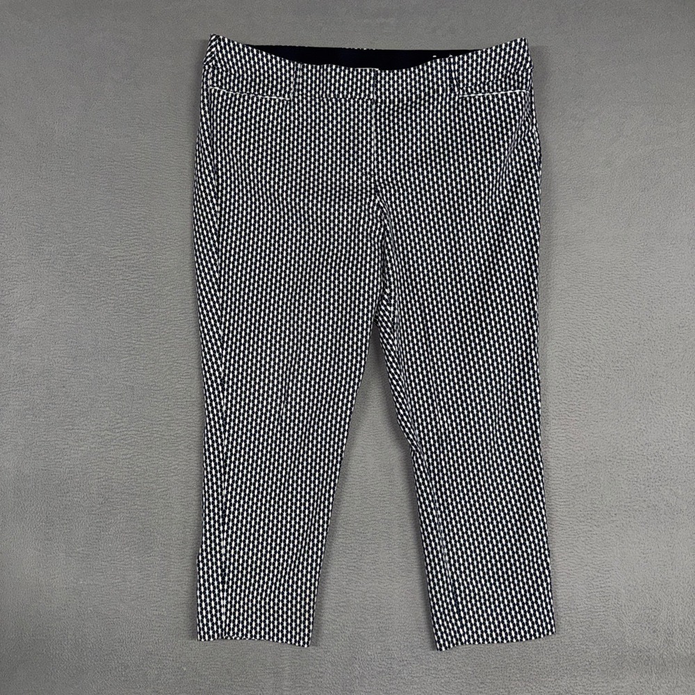 Lane Bryant Pants Womens 20 Blue White The Allie Geometric Stretch Trousers